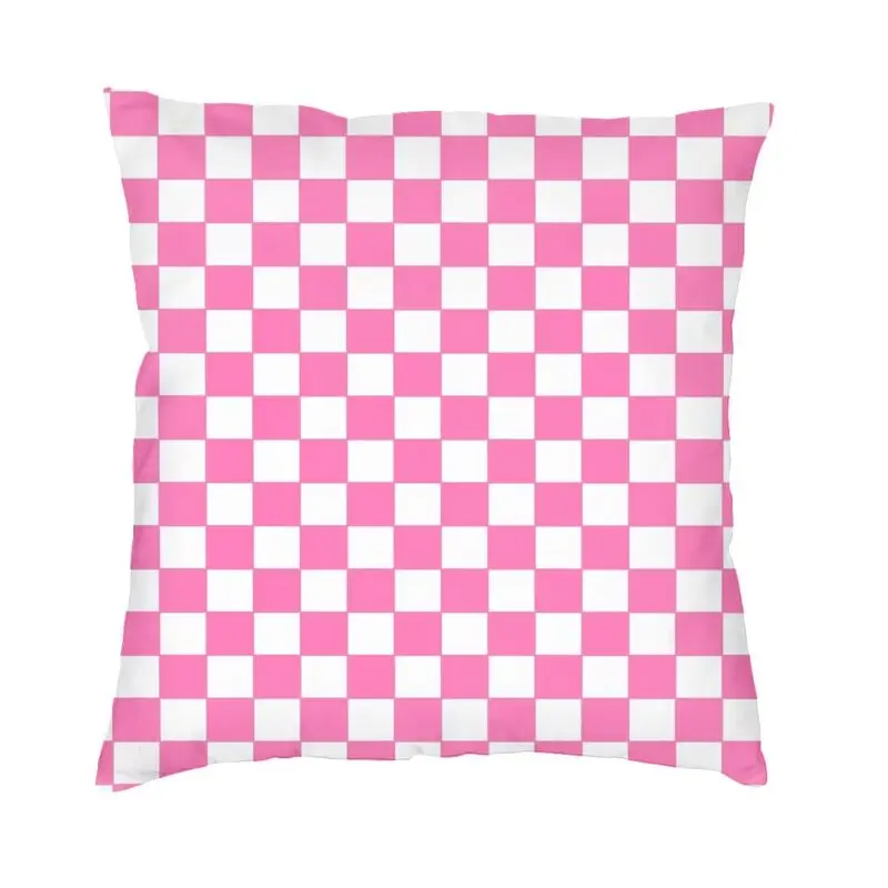 

Крутая Шахматная разноцветная Геометрическая розово-Белая Квадратная Декоративная Подушка Чехол Home с принтом наволочка для гостиной