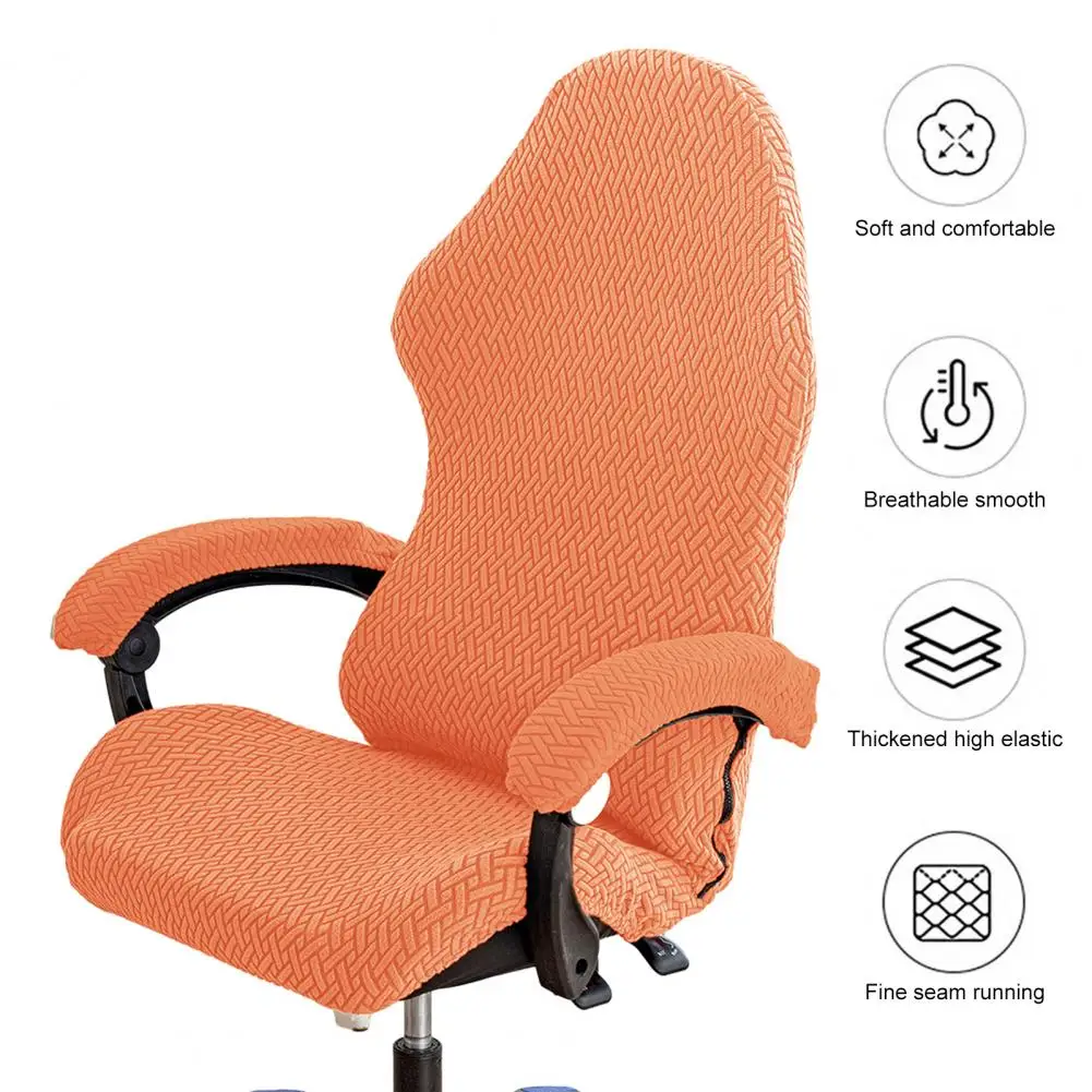 Zipper Chair Cover Moisture-absorbing Chair Cover Thickened Elastic Gaming Chair Cover with Zipper Closure for Computer