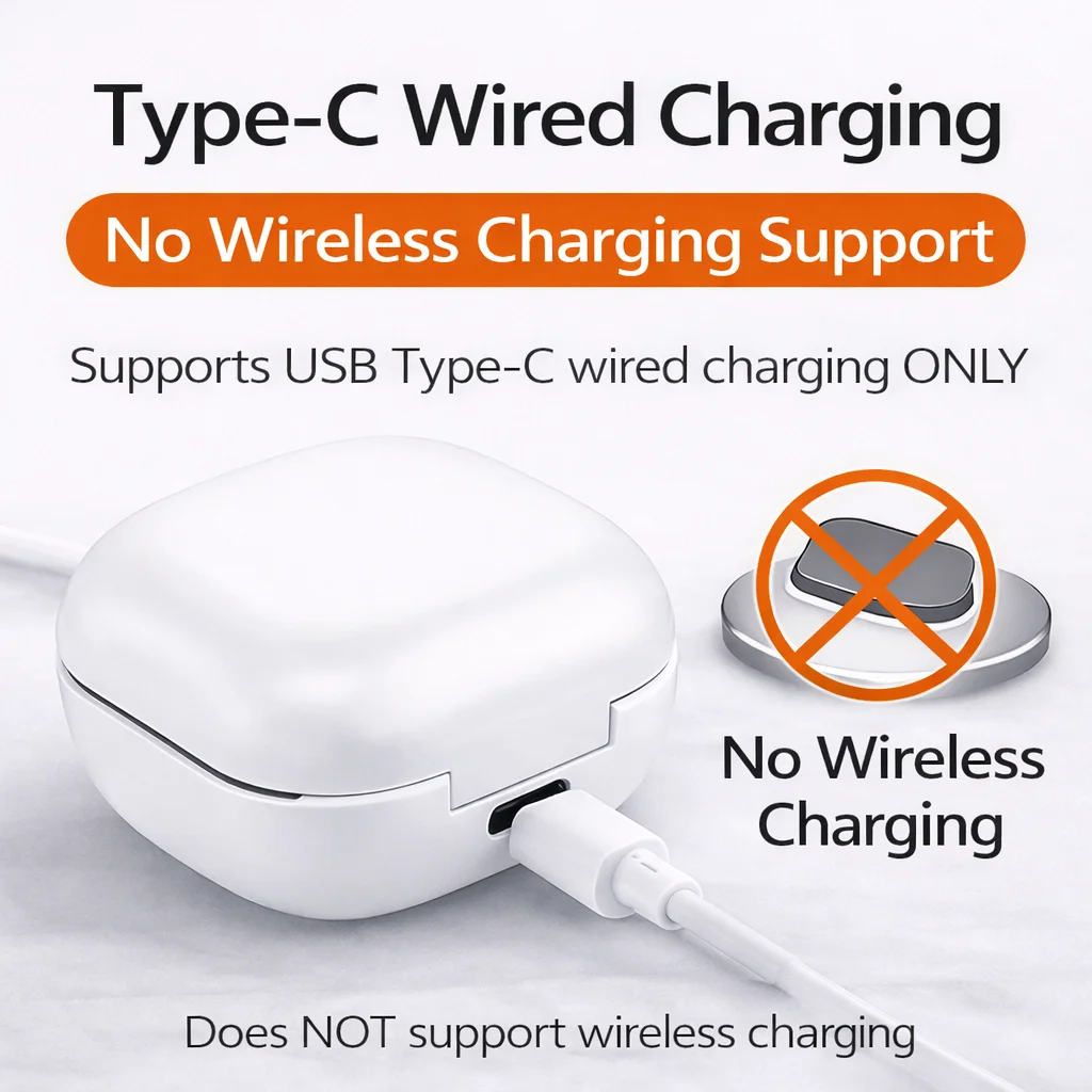 Wired Charging Case Compatible with Galaxy Buds 2 SM-R177,  450mAh Battery, Type-C, LED Light,Replacement Charger Box image 4