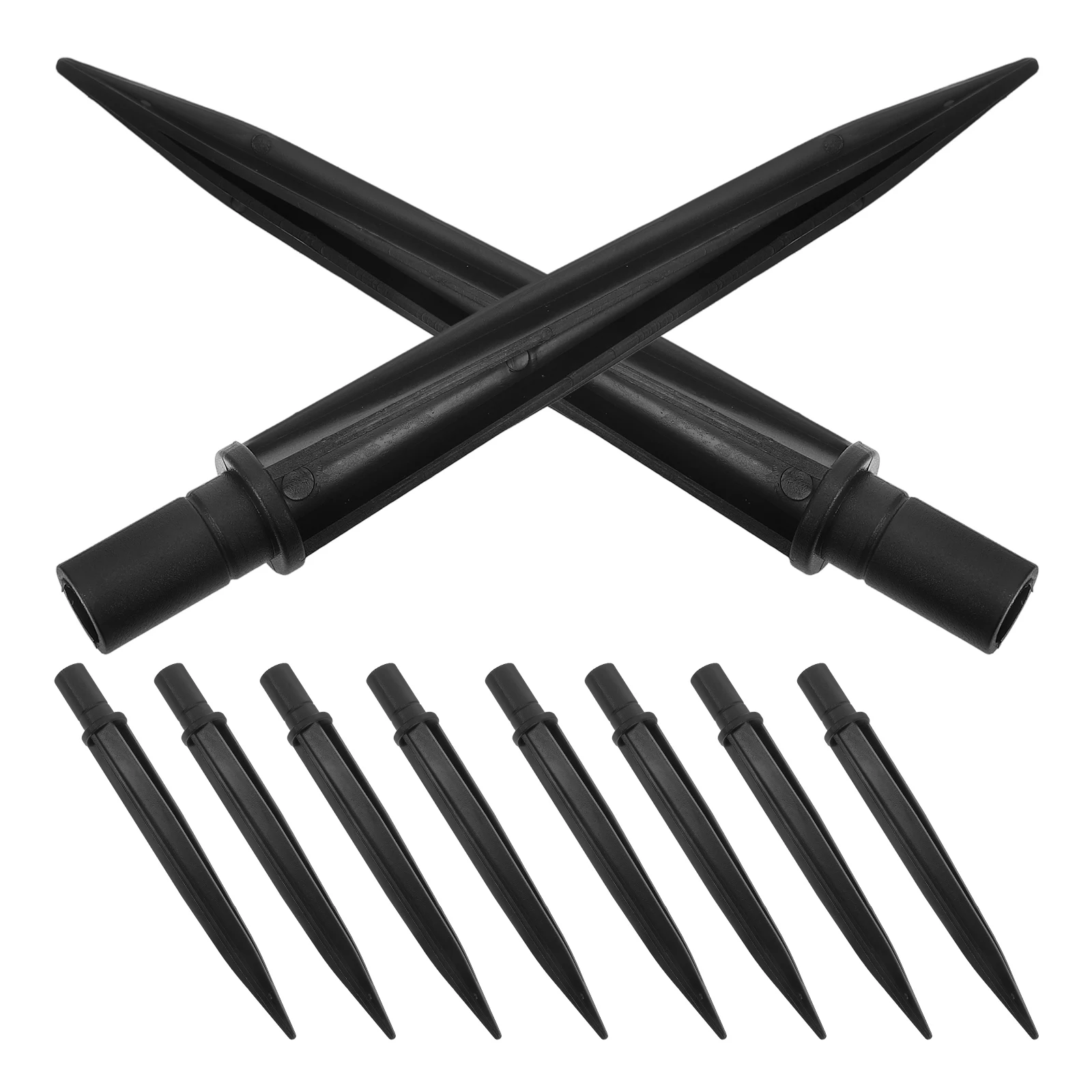 

10 Pcs Ground Lamp Stakes 14x140mm M8mm Solar Light Spikes Durable Plastic Inclined Angle Easy Install Draining System Garden