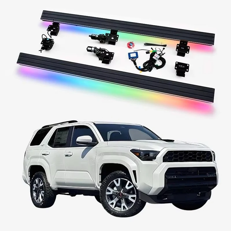 Electric Running Boards Retractable Aluminum Alloy Neon LED Lights For 4Runner Pro 2025+ Side Steps with Carry Bag