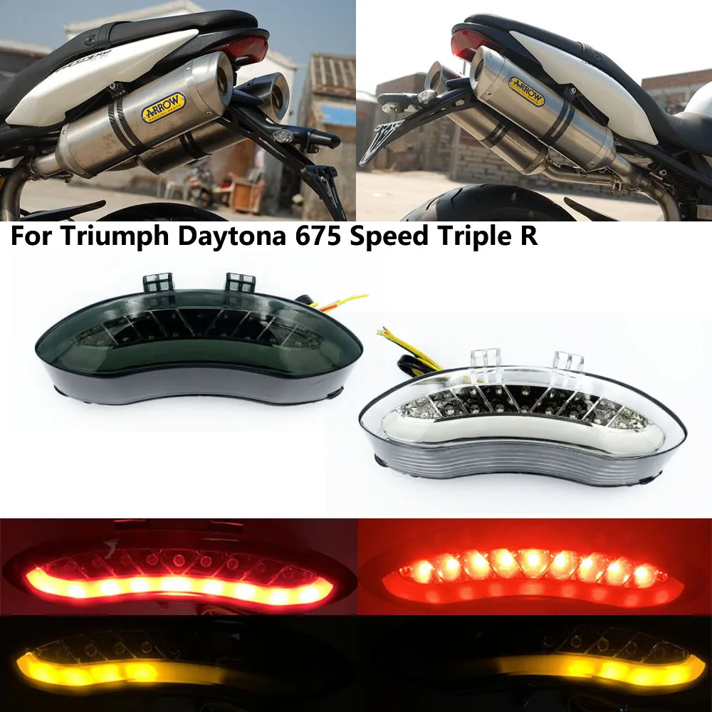 LED Rear Tail Brake Light Blinker Turn Signal Integrated Lamp For Triumph Daytona 675 Speed Triple R Motorcycle Accessories