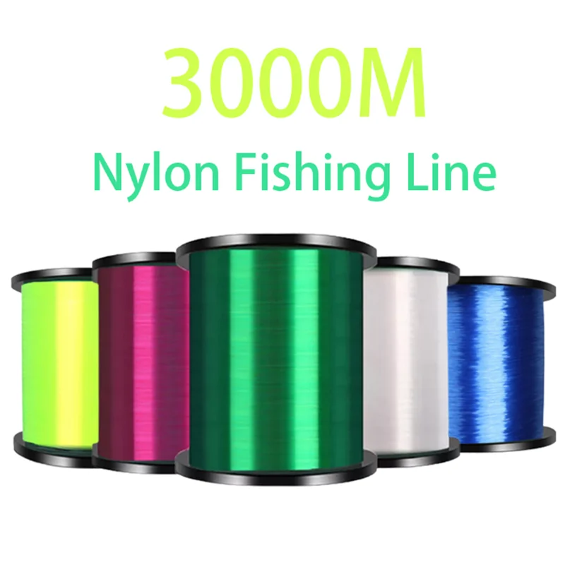 3000M Nylon Fishing Line Super Strong Monofilament Line Fluorocarbon Coated Japanese Material Saltwater Carp Fishing Leader Line