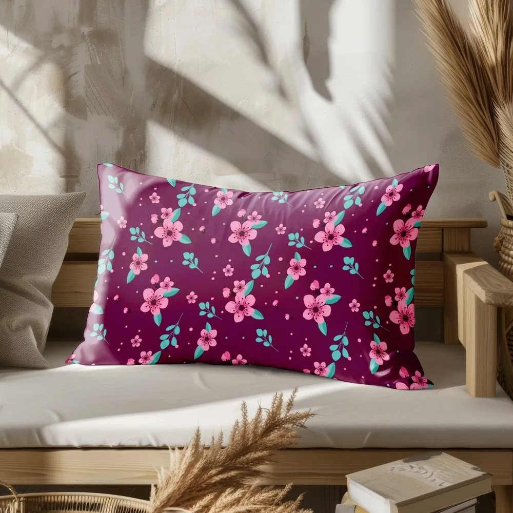 Home Decor Colorful Floral Pattern Pillowcase Suitable For Sofa Bedroom Car Pillow Cover Cushion Rectangular Back Cushion