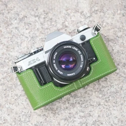 For Canon AE-1 AE1 Case Leather Camera Half Case Anti-Drop Film Camera Protective Case Film Camera Genuine Leather Cowhide Bag