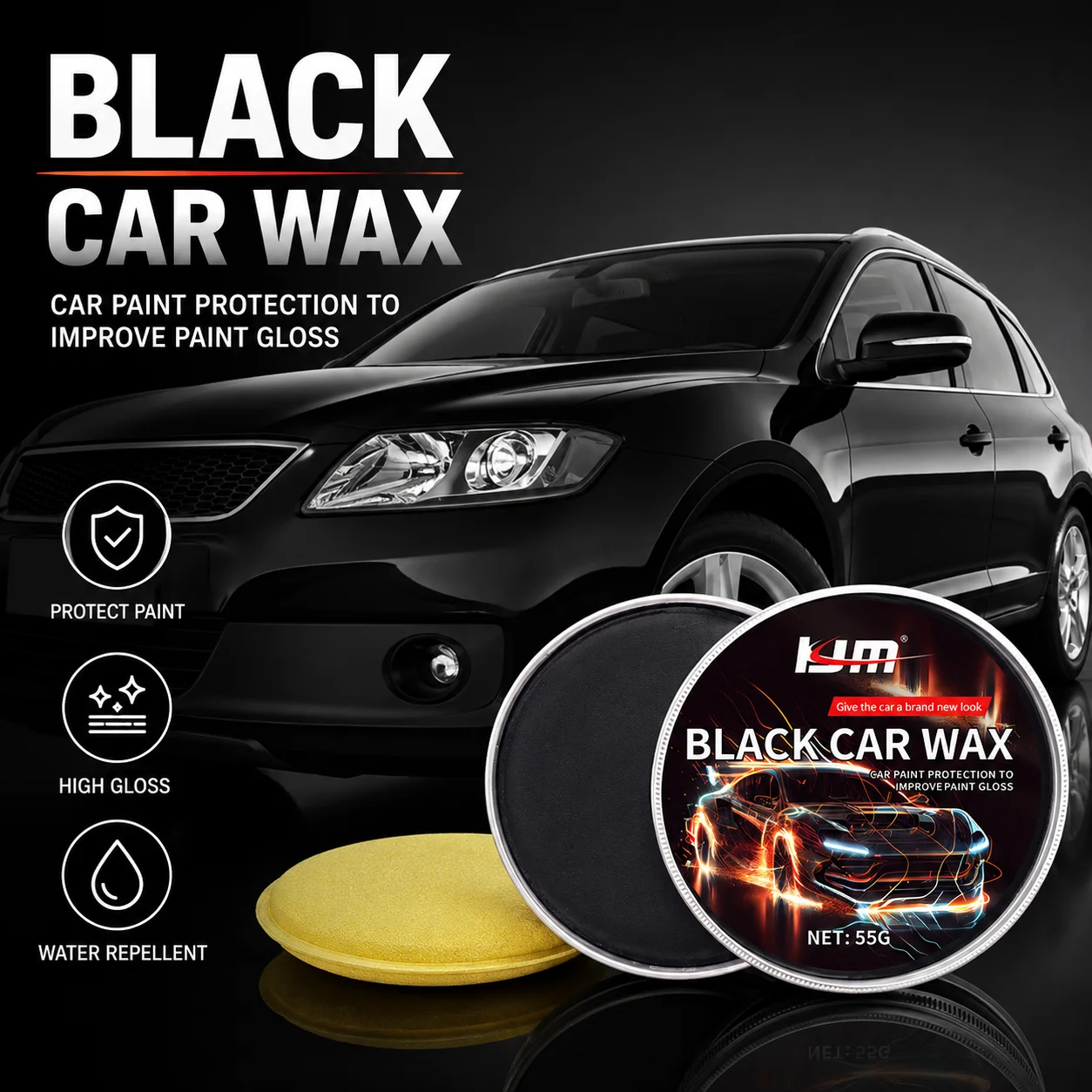 High Gloss Black Car Care Wax Long Term Paint Protection Auto Polishing Anti Oxidation Vehicle Surface Maintenance Agent
