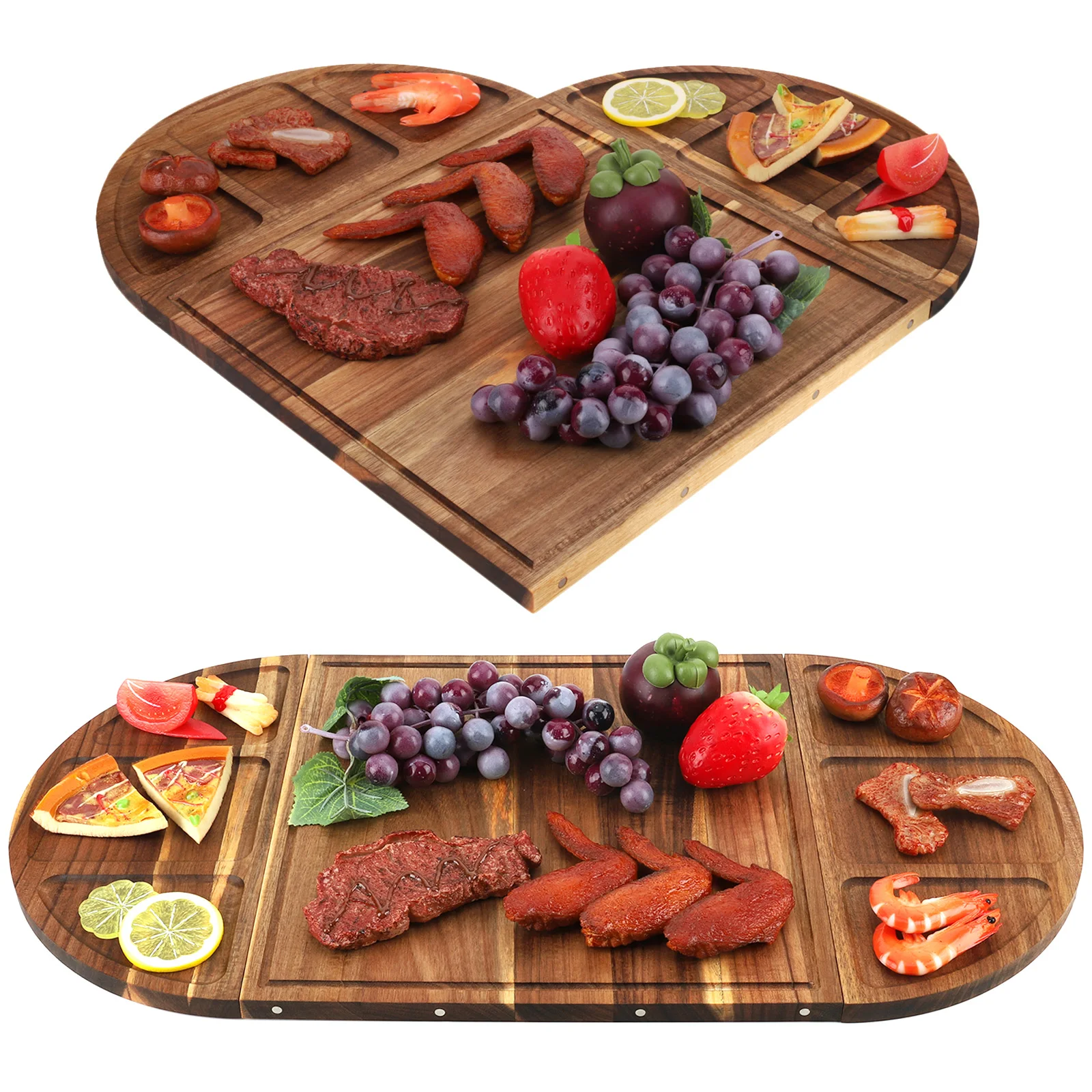 

Acacia Wood Serving Tray Charcuterie Tray Multi-Function Charcuterie Platter Magnetic Food Tray for Cookie Dessert Snack