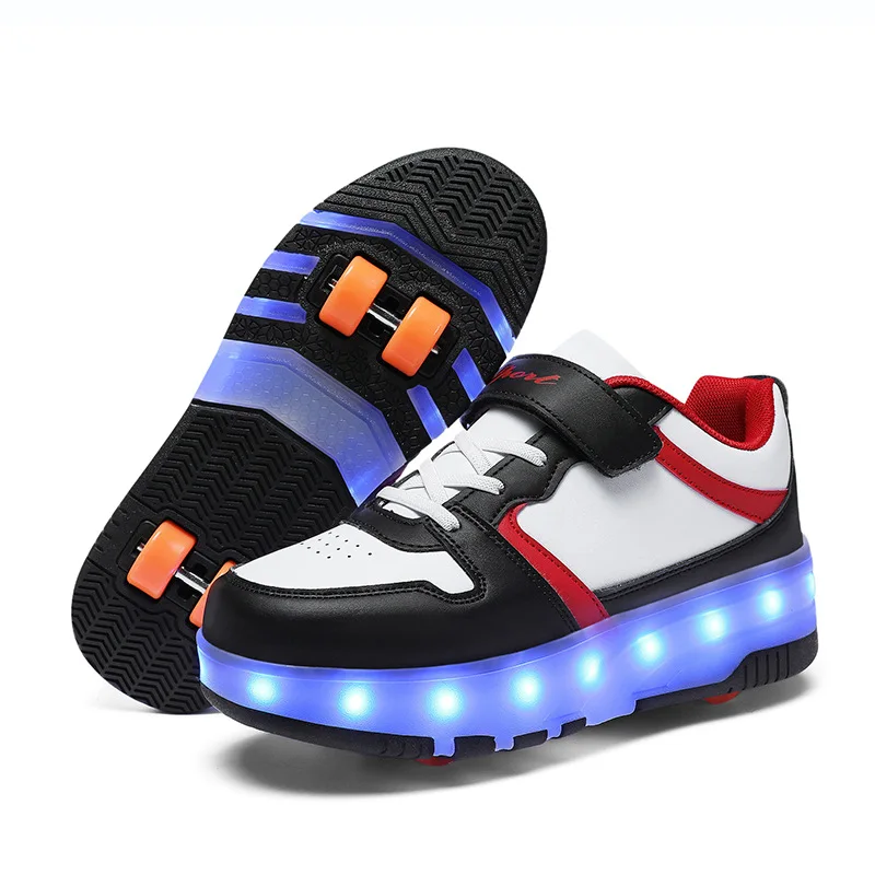 Children's Power Walking Shoes Kids Boys' and Girls' Invisible Four-wheel Flying Shoe Student Transformable Roller Skates