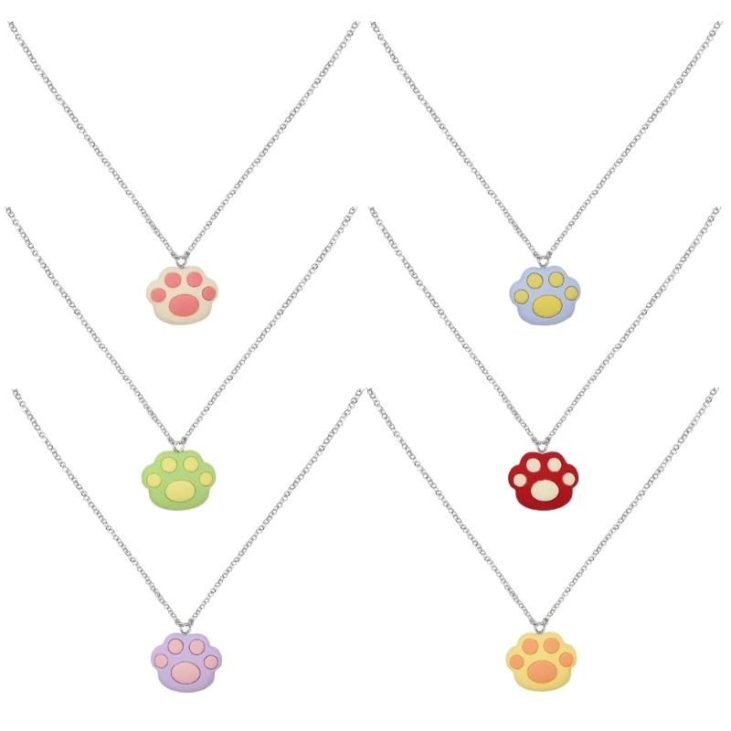 Unique Pendant Necklace Adjustable Chain Necklace Trendy Paw Pendant Necklace