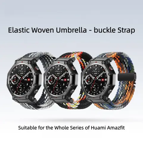 패러슈트 - 버클 직조 탄성 시계 밴드 화미 T-렉스 3 아마즈핏 T-렉스 2 및 기타 모델에 적합 손목밴드