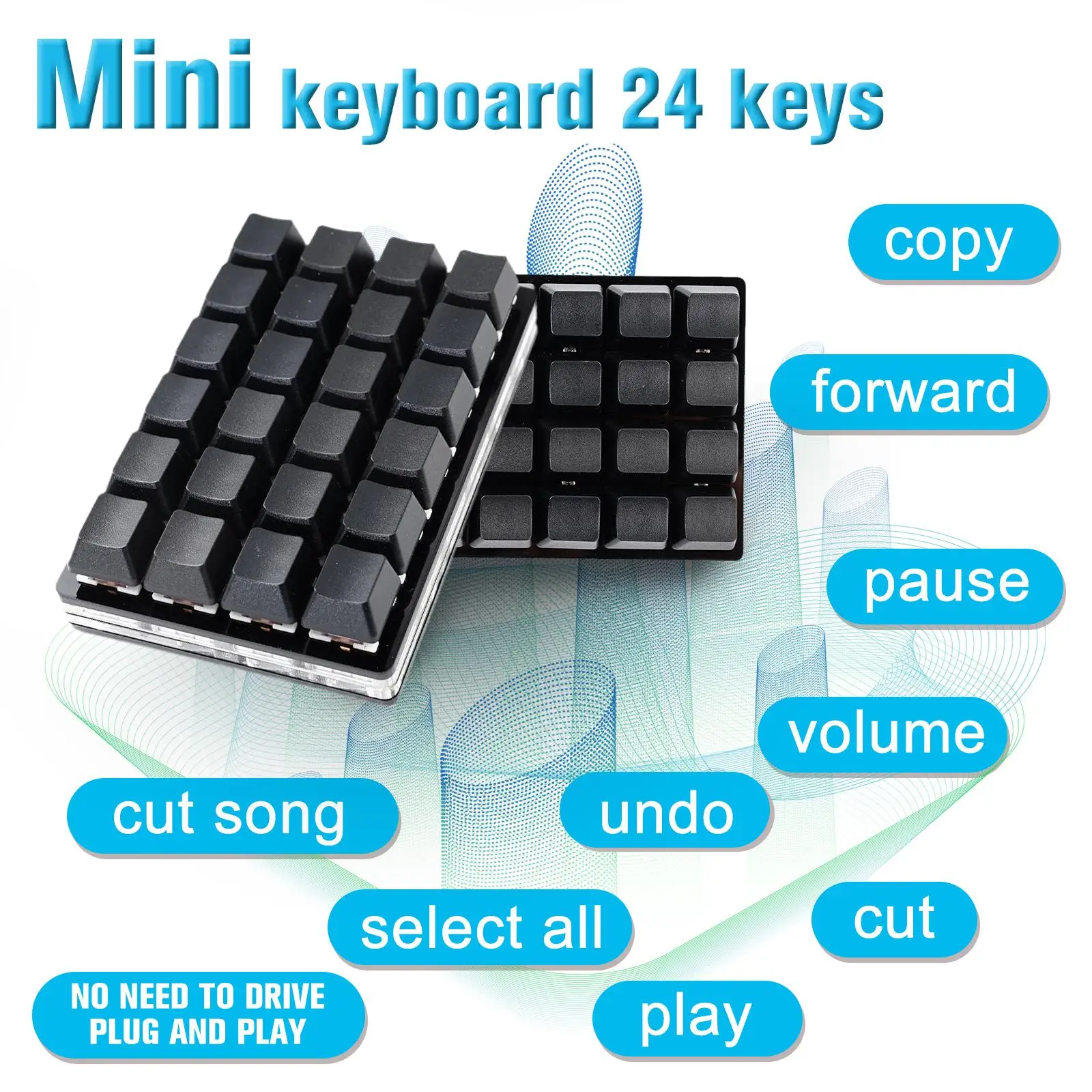 Mini USB Custom Mechanical Keyboard 2/3/4/6/9/12/16/24 Keys Gaming Keyboard Sayo Device Shortcut Programmable Keypad Keys Macro