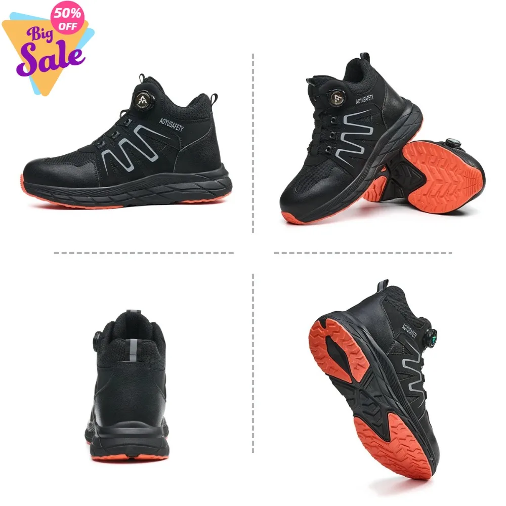 

AOYU 2026 Man Boots Safety Protective Shoes Steel Toe Work Shoes Men Anti-puncture Safety Shoes Men Women Work Safety Boots