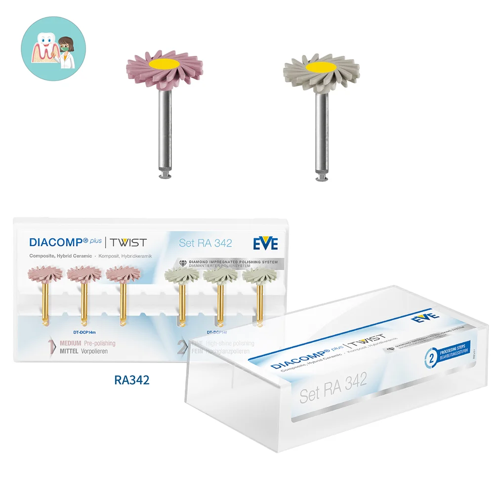 

6 шт./кор. Набор циклонных колес Dental EVE из полированной смолы (внутренняя горловина, большое колесо, диаметр лицевой части колеса 14 мм) RA342