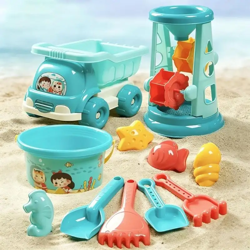 

11PCS Beach Play Set for Kids with Sand Molds Shovels Rakes Outdoor Activity Tools A2UB