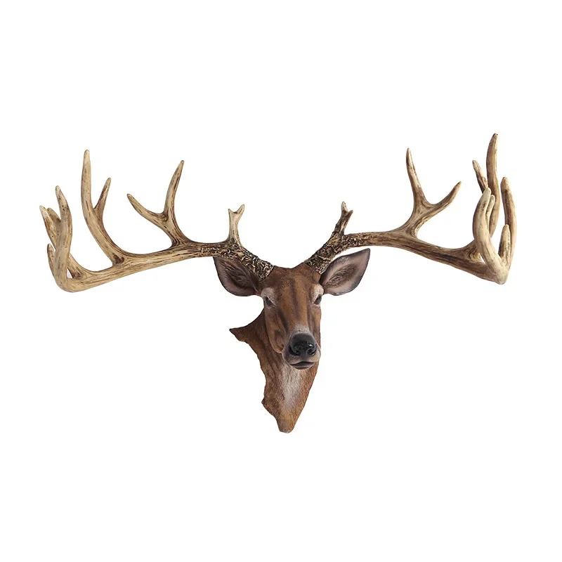 Imagem -05 - Deer Head Wall Mount para Decoração de Casa Escultura Americana Middle Whitetail Pingente de Resina Cabeça Animal Shop Wall Mount Melhor