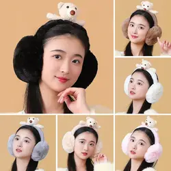 Winter Cute Plush Earmuffs Fluffy Warm Earflaps Adjustable Cosy Ear Warmer for Men Women