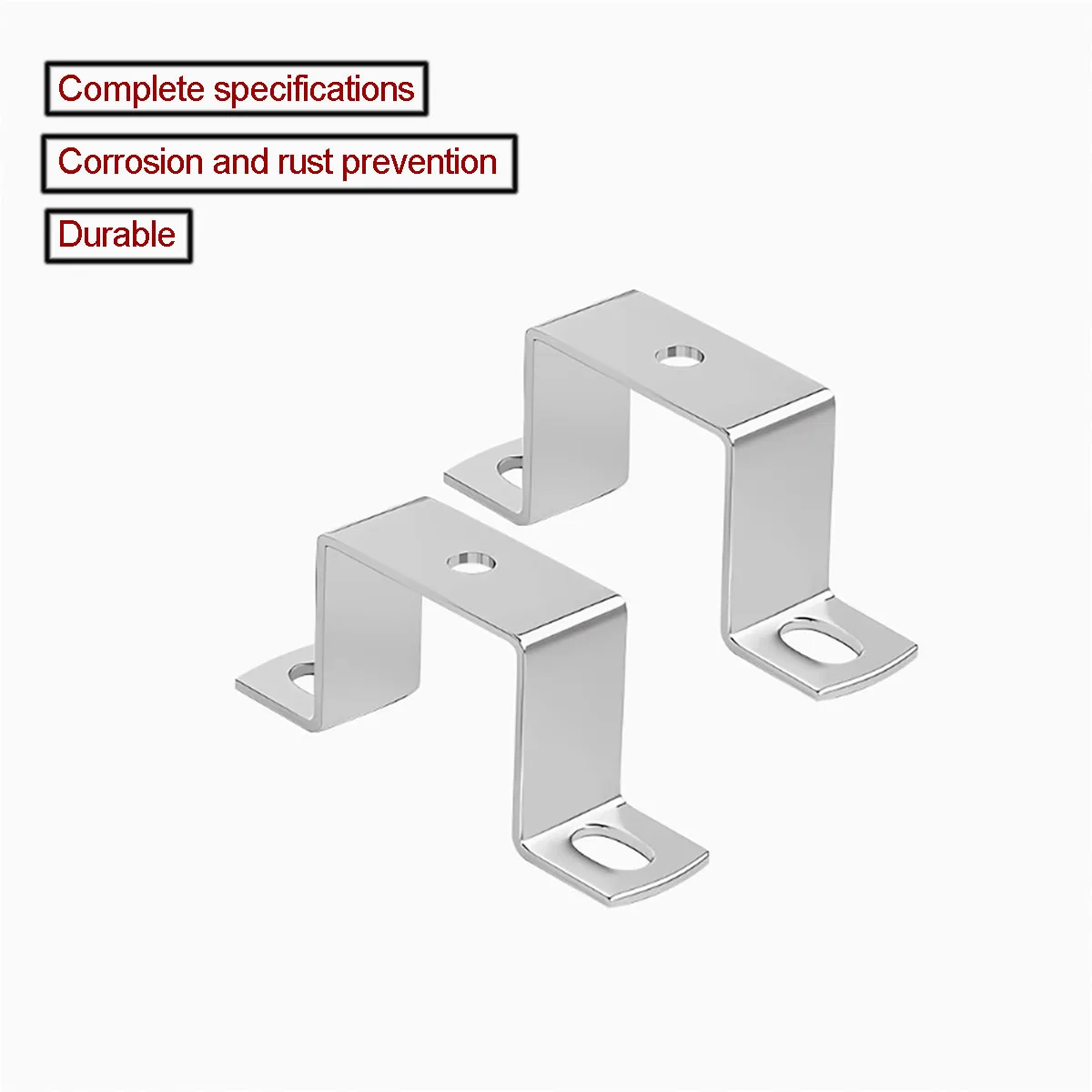304 Stainless Steel Thickened Square Horseback Pipe Clamp With Holes - Secure Pipe Fixing Bracket for Square Tubes, Water Pipes
