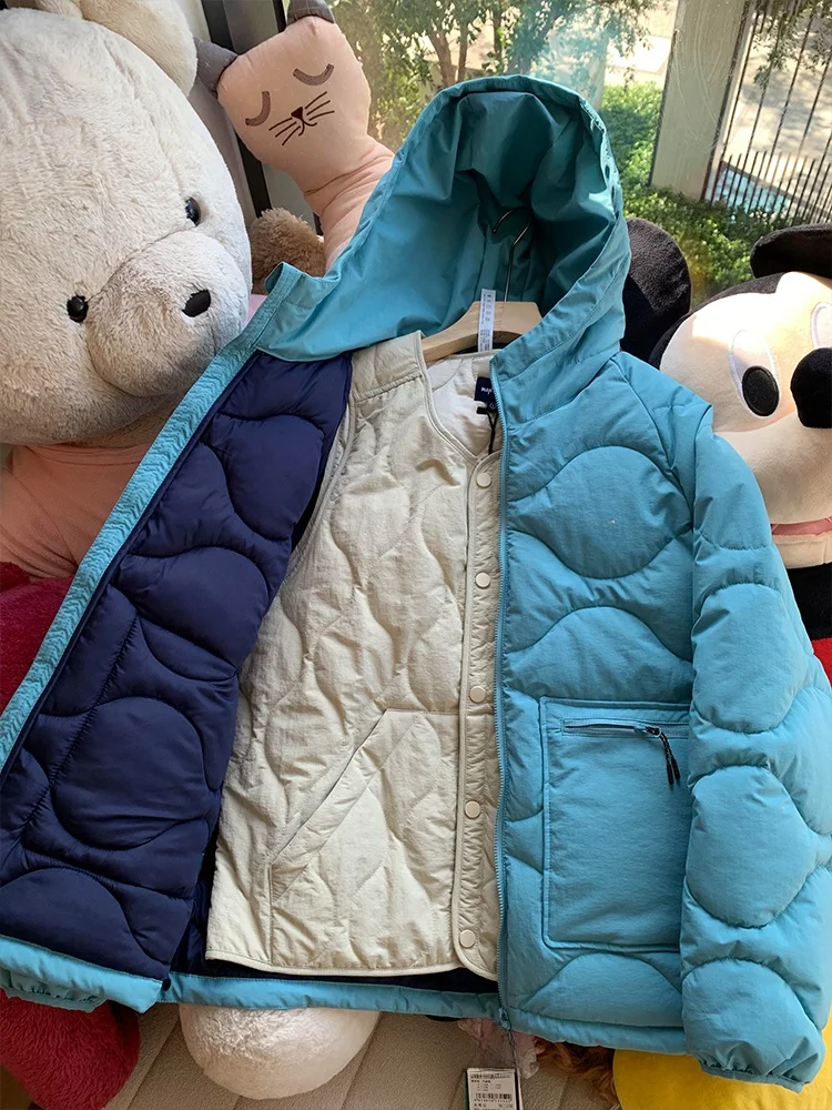 

Outdoor Men's Winter Padded Jaet Quilted Warm down Cotton Coat Hooded Air Fce Lined Thiened Long Sve Casual Coat