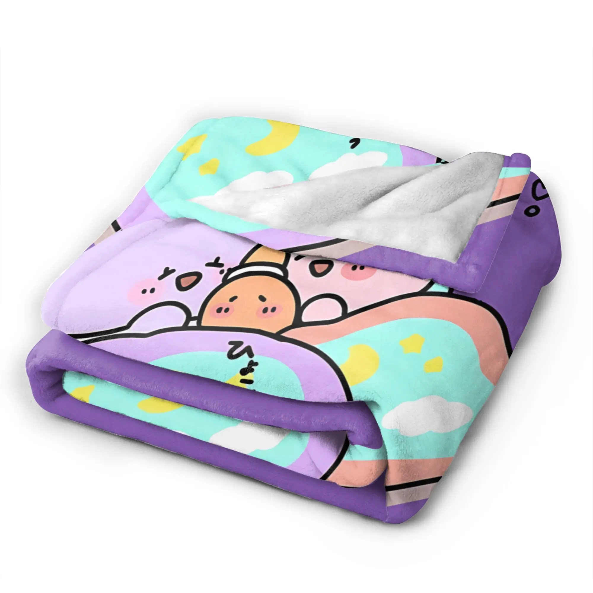 A-Asamimichaan Asleep Cute Asamimi Blanket Quality Super Warm  Throw Blanket Autumn Kids Adult Couch Chair Sofa Bed Bedspread