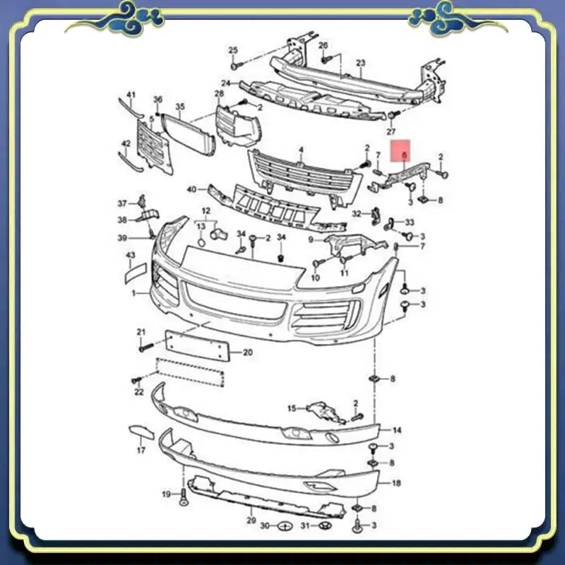 

AU16-2Pcs Front Bumper-Guide Rail 95550504910 95550505010 Car Accessories For PORSCHE Cayenne 2008 2009 2010