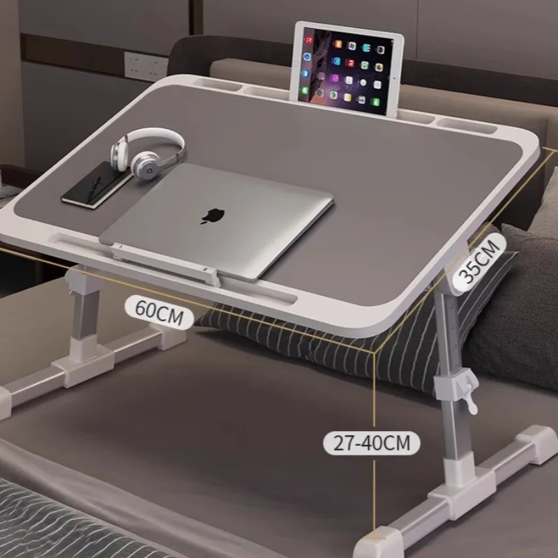 طاولة كمبيوتر محمول بجانب السرير قابلة للتعديل، مكتب سرير مع فتحة، حامل قابل لضبط الارتفاع، سطح عمل نافذة الخليج لاستخدام الكمبيوتر المحمول