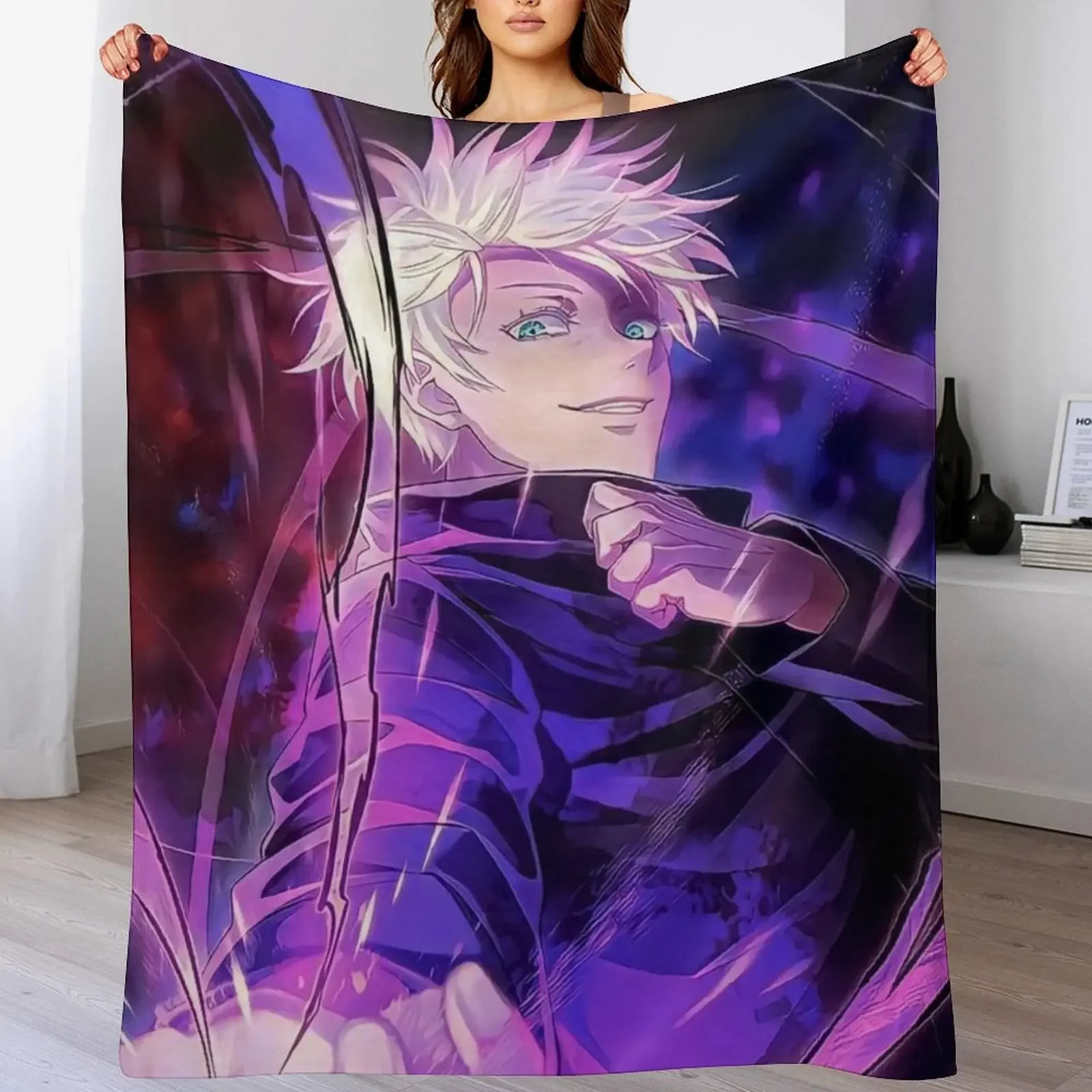 

Gojo Satorou Throw Blanket Beautifuls Personalized Gift decorative Cute Plaid Blankets