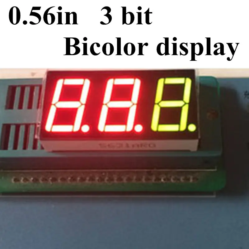 

20PCS 0.56in RED/GREEN BICOLOR 3 digit LED Display 0.56 inch digital tube 7 Segment Common Cathode 3 Digital LED Display