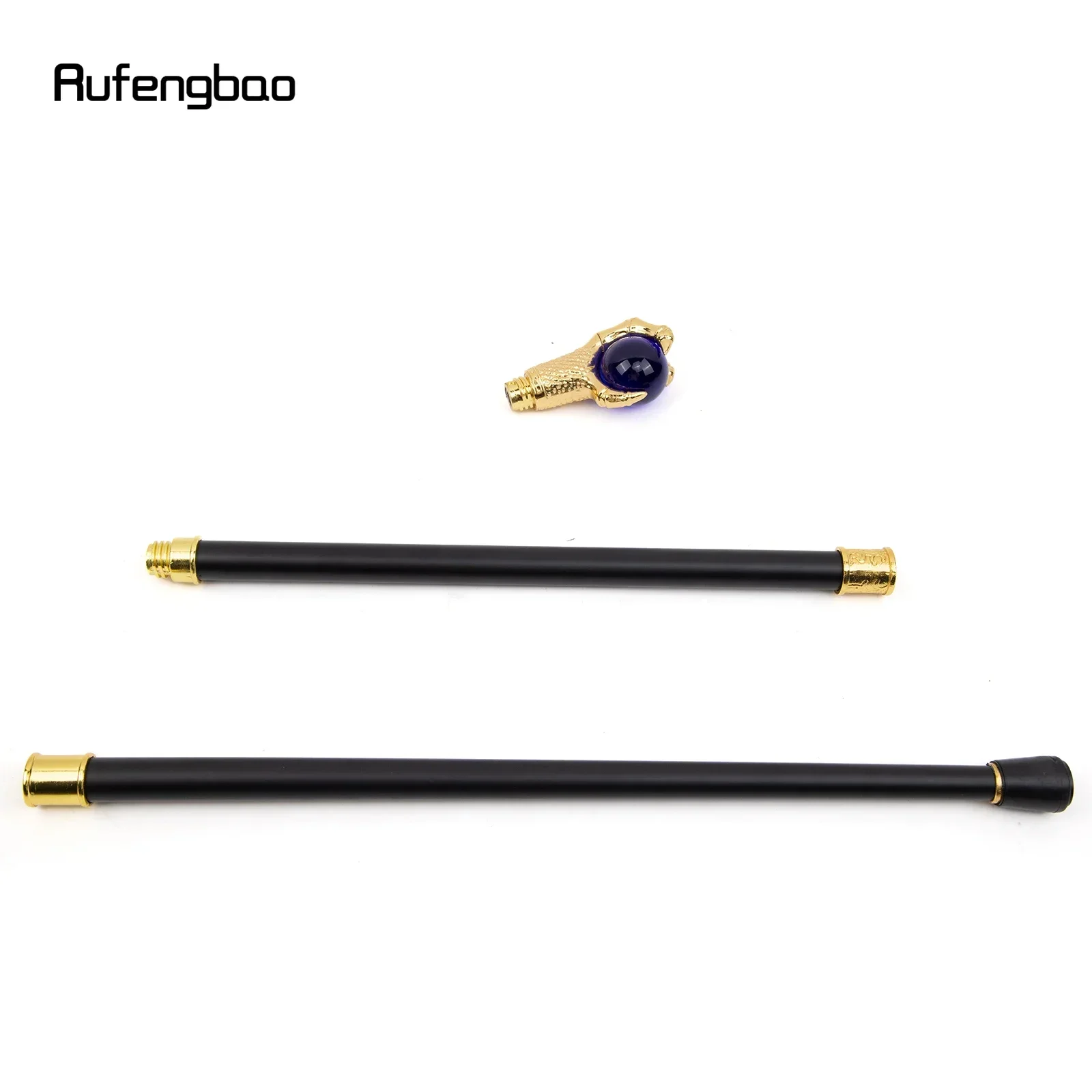 ไม้เท้าทรงกรงเล็บมังกร ลูกแก้วสีน้ำเงิน ด้ามจับสีทอง ไม้เท้าแฟชั่นตกแต่ง ไม้เท้าคอสเพลย์ ด้ามจับทรงครอสเซียร์ 93 ซม.