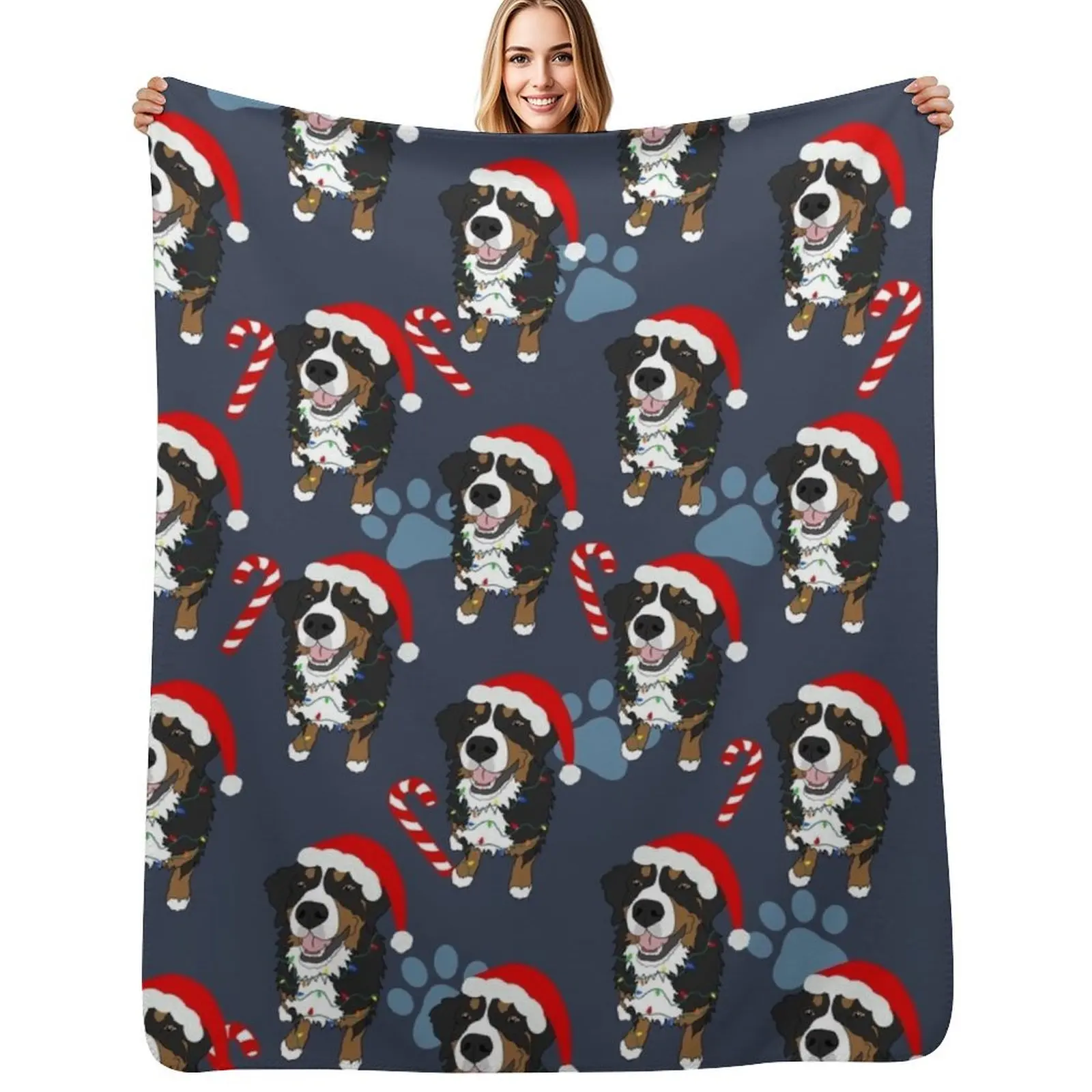 

Christmas Bernese Mountain Dog Throw Blanket Thins Decoratives heavy to sleep Decorative Beds Blanket