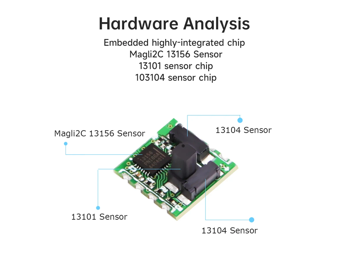 Sensor magnetómetro industrial WitMotion PNI RM3100, campo magnético de 3 ejes de salida, brújula electrónica digital SPI para Arduino