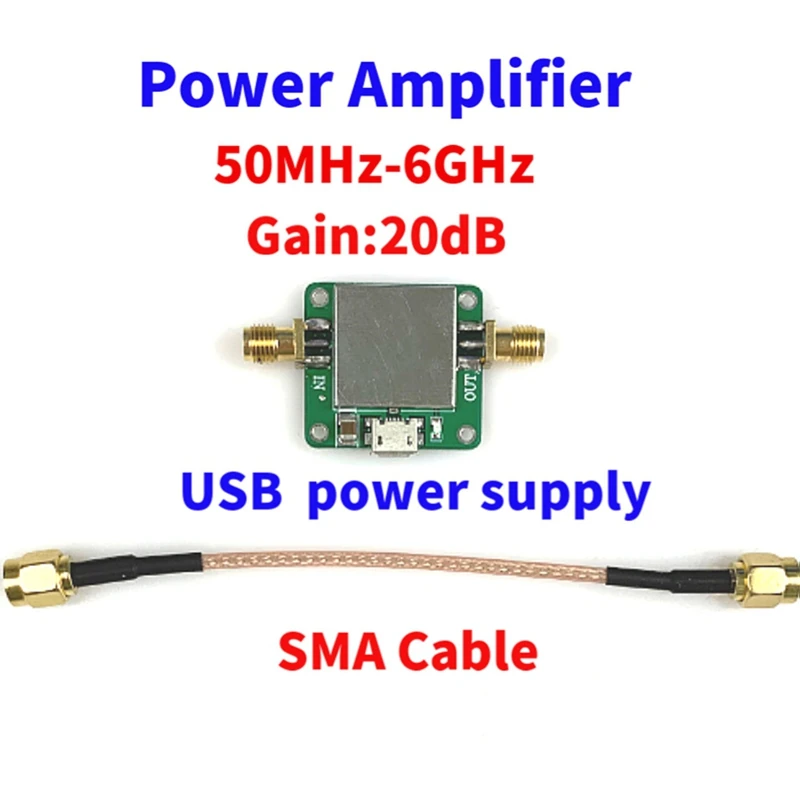 RFアンペア超広帯域ゲインテスト、信号調整ツール、低ノイズ、測定検査、20db、50m-6ghz