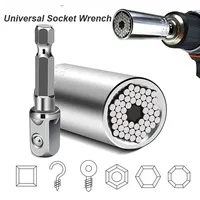 Universal Socket Wrench  Set Sleeve Gadget 7-19mm Power Drill Adapter Spanner Key Nut Magic Grip Multi Hand Tools multitool