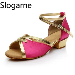 Children Summer Latin Shoes Women Dance Shoes Ballroom Indoor Girl Latin Sandals Kids Waltz Modern Dance Sandals Stage Show Shoe