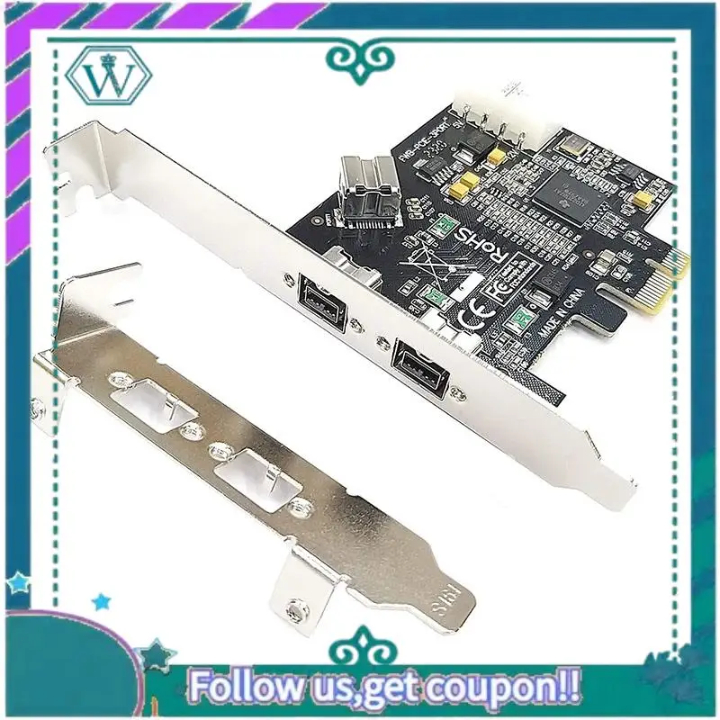 Kartu PCI-E Firewire 800 3 Port Yang Ditingkatkan IEEE External1394b X 2 + Adaptor Kartu Pengontrol Internal 1394B X 1 untuk Win 7/8/10