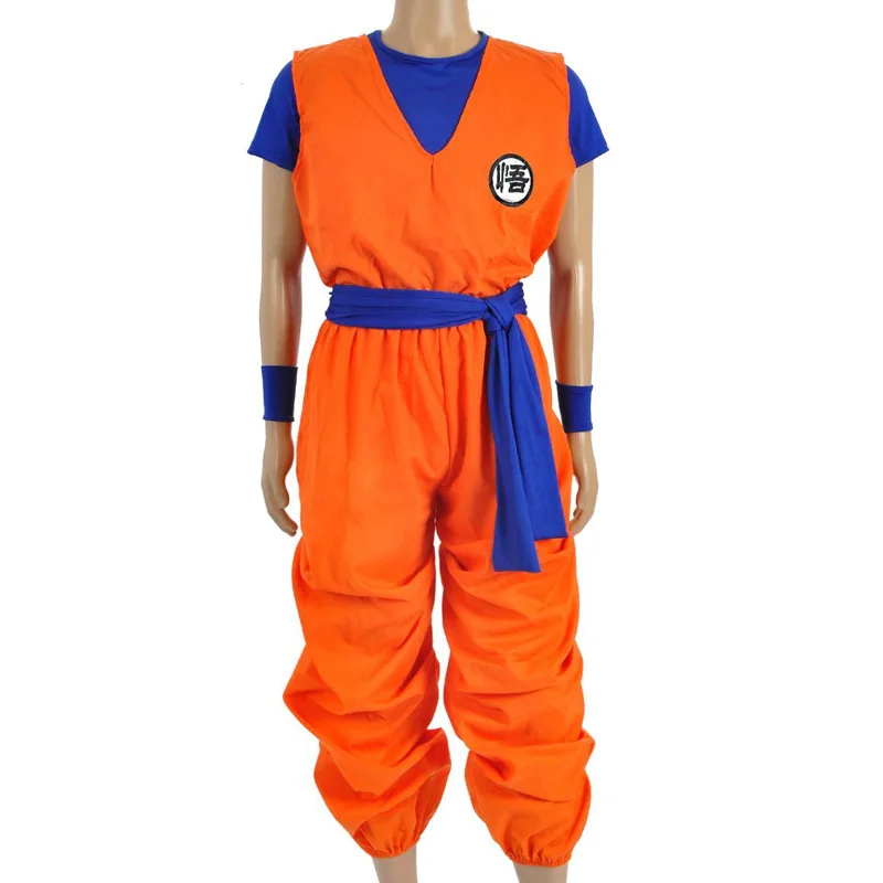 Son Goku traje de cosplay masculino Kakarotto, roupas laranja, presente de Halloween, roupas para adulto