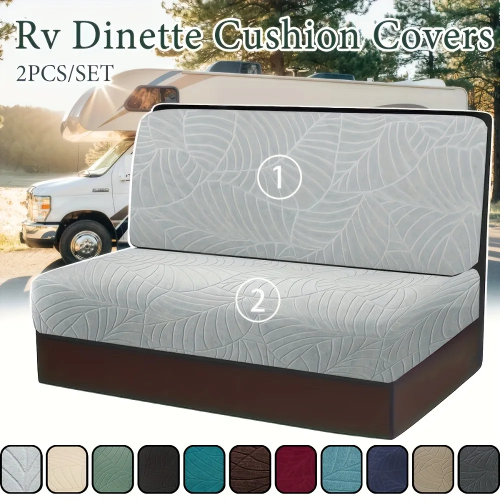 Blatt Muster Jacquard RV Stuhl Sofa Abdeckungen Einfarbig Elastische RV Dinette Sofa Sitzkissen Abdeckung Anti-slip RV Camper auto Bank
