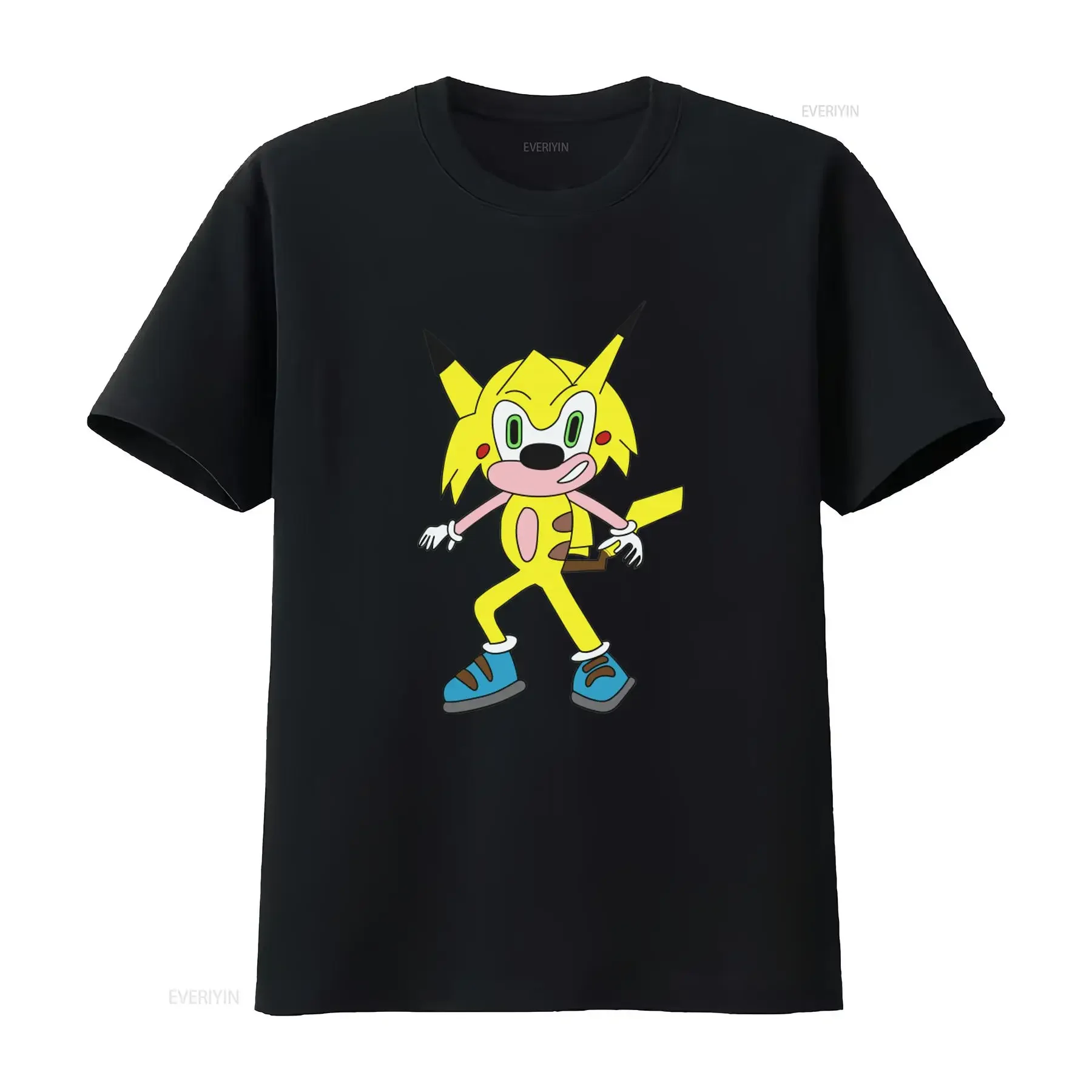 Sonichu T Shirt for Sleeve Girl Boy Friend Family Event Novelty Cool Design vintage Washed Casual Breathable graphic Unisex