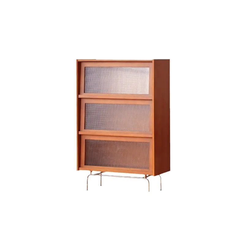 

Solid wood bookcase magazine cabinet household small apartment storage cabinet locker display cabinet Nordic