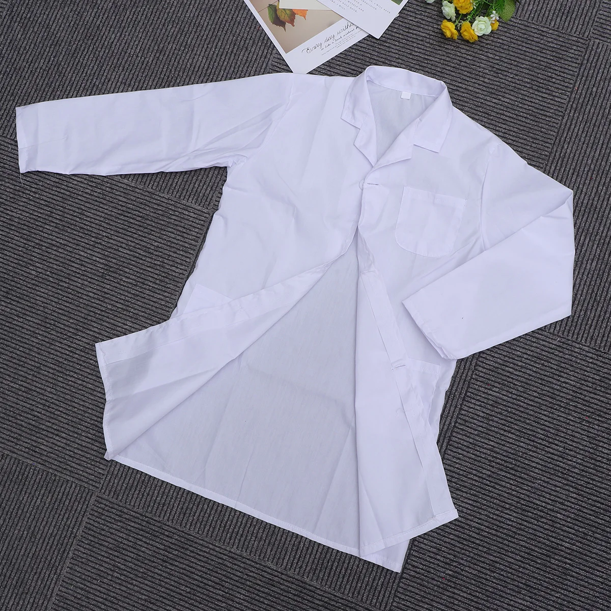 

1pc Lab Gown White Coats For Cosplay Performance Photography Doctor Costume Suits Cotton Durable