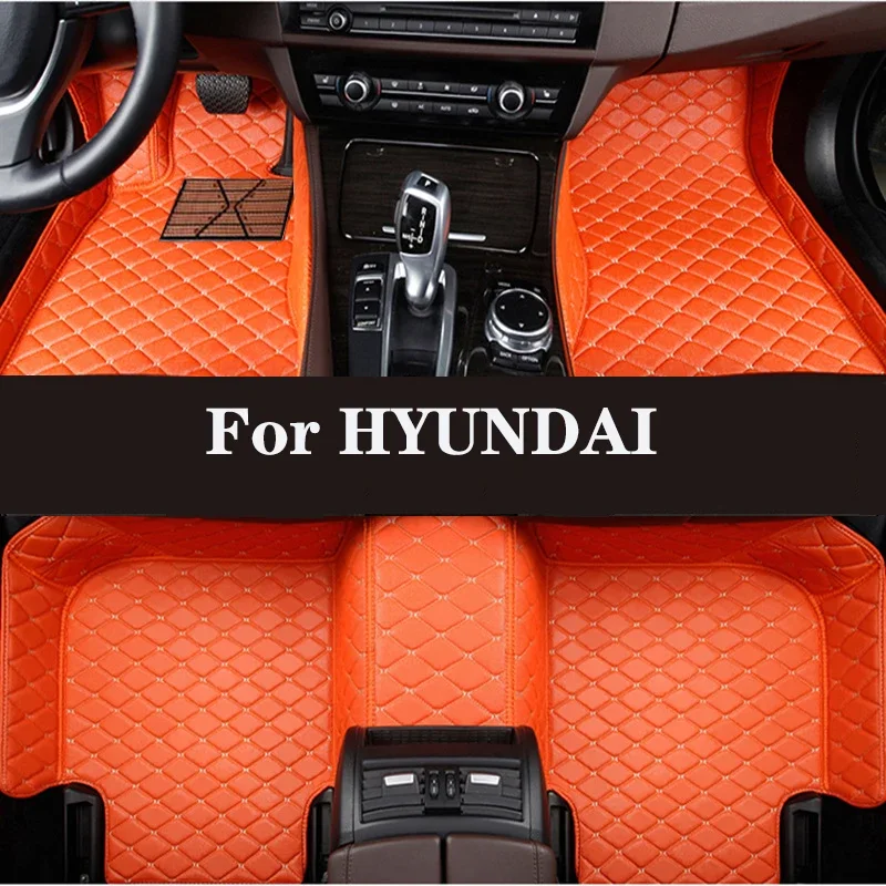 

Full Surround Custom Leather Car Floor Mat For HYUNDAI ix25 ix35 ix45 Genesis Kona Ioniq H Rio Tucson Santa Fe Verna Auto Parts