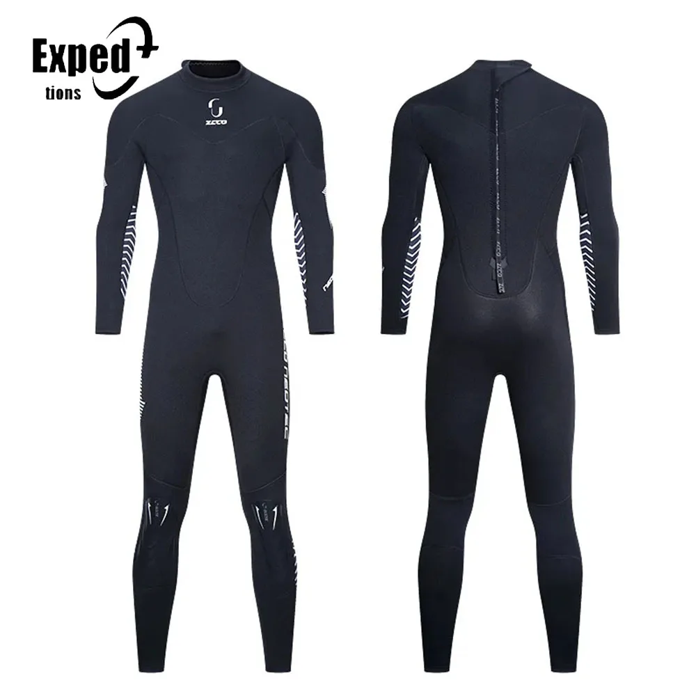 3mm Full Body Neoprene Diving Back Zip Wetsuit Long Sleeves Thermal New Swimsuit For Surfing Swimming Snorkeling Kayaking Sport