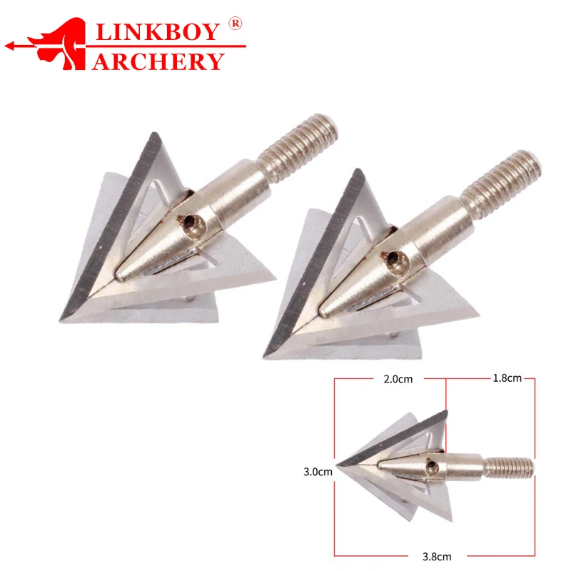 Linkboy-Archery Cross Stars Blade Bdhead, 100Grainroa, 4-Blade for Crossbow Hunting Accessories, Arrowhead, 3Pcs