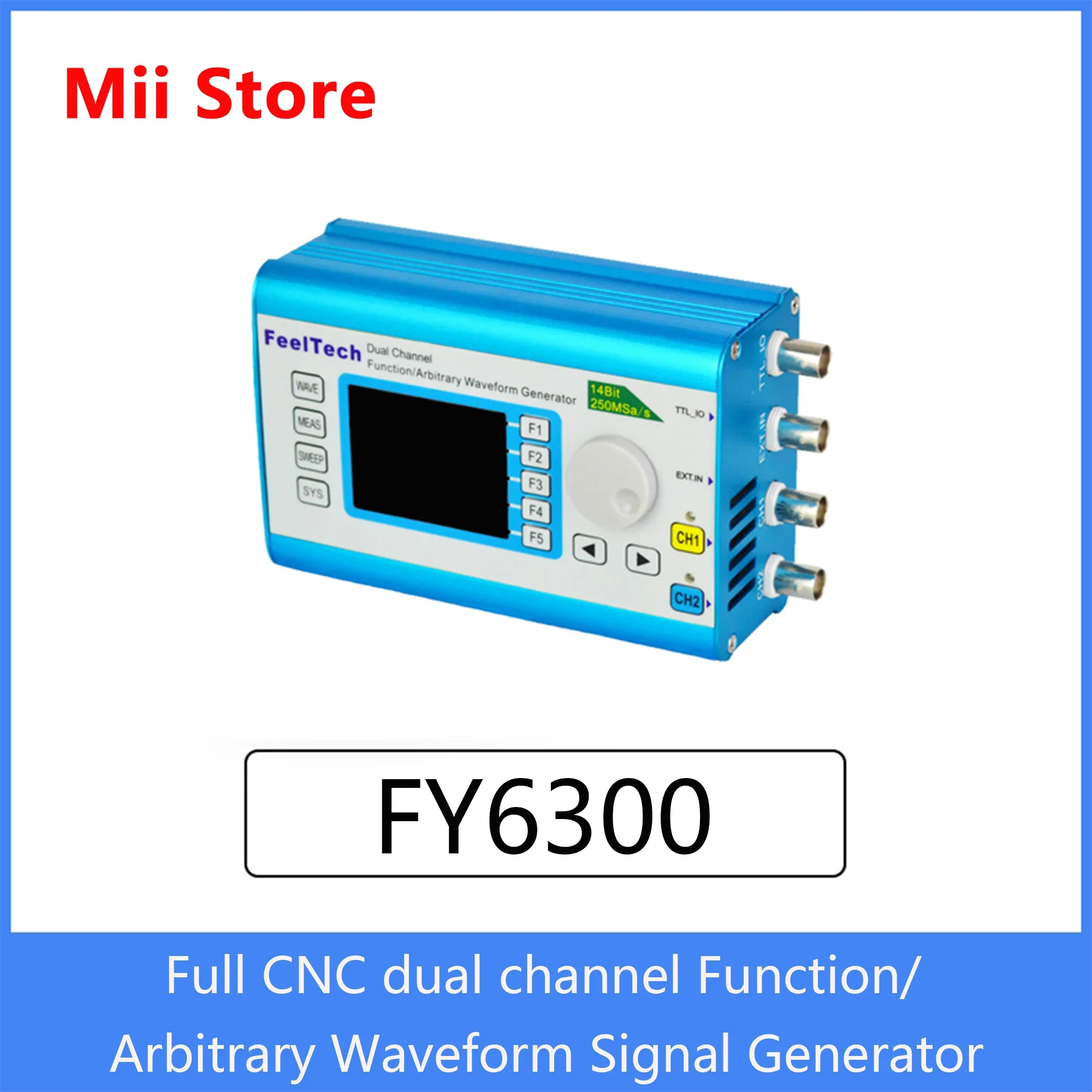 FY6300 40MHz 신호 발생기 주파수 발생기 파란색 사인파