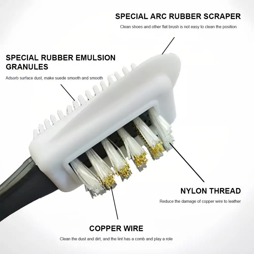 

3Pcs/Set With Eraser Suede Brush Kit Soft Brush Stain Removal Nubuck Brushes Kit Multifunctional Shoe Cleaning Brush