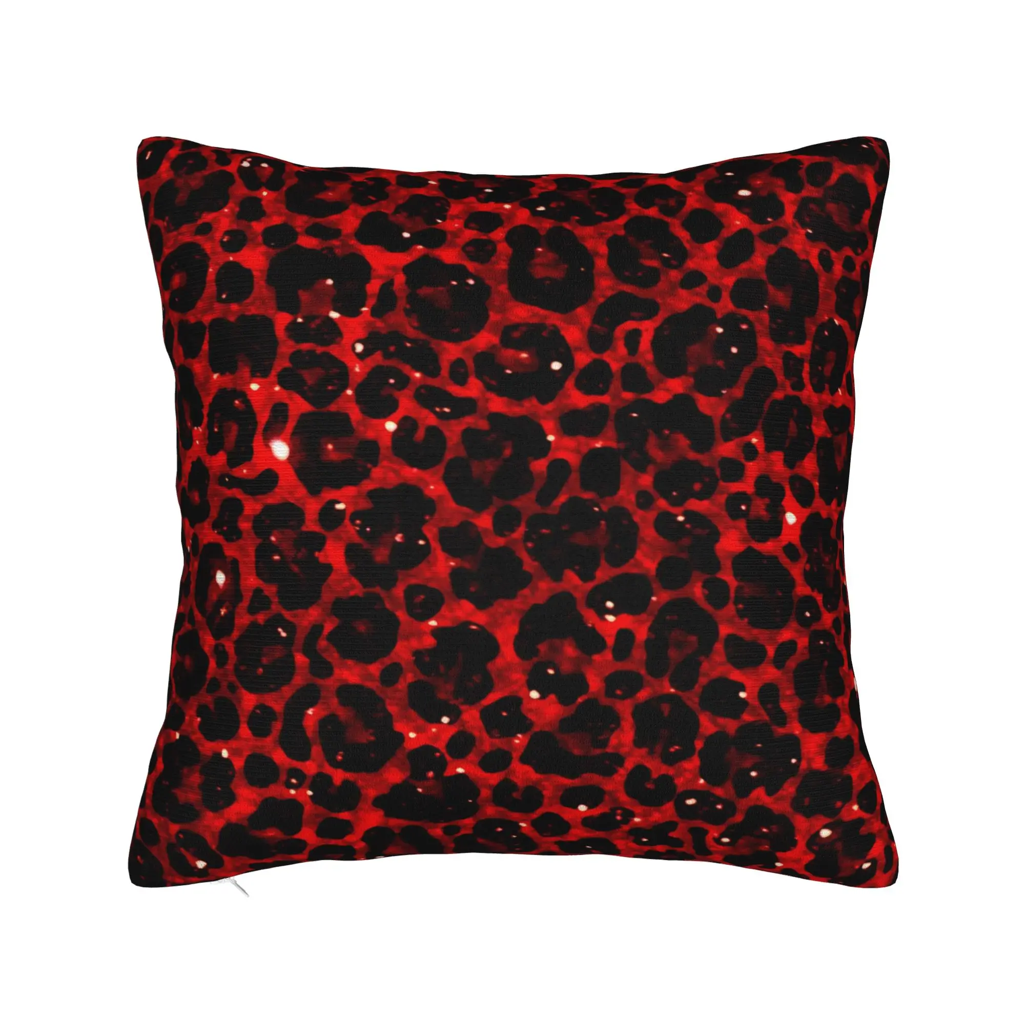 Glitter Leopard Square Pillow Cases Faux Fur Cushion Covers Creative Zipper Decor Pillowcase for Car 40x40cm