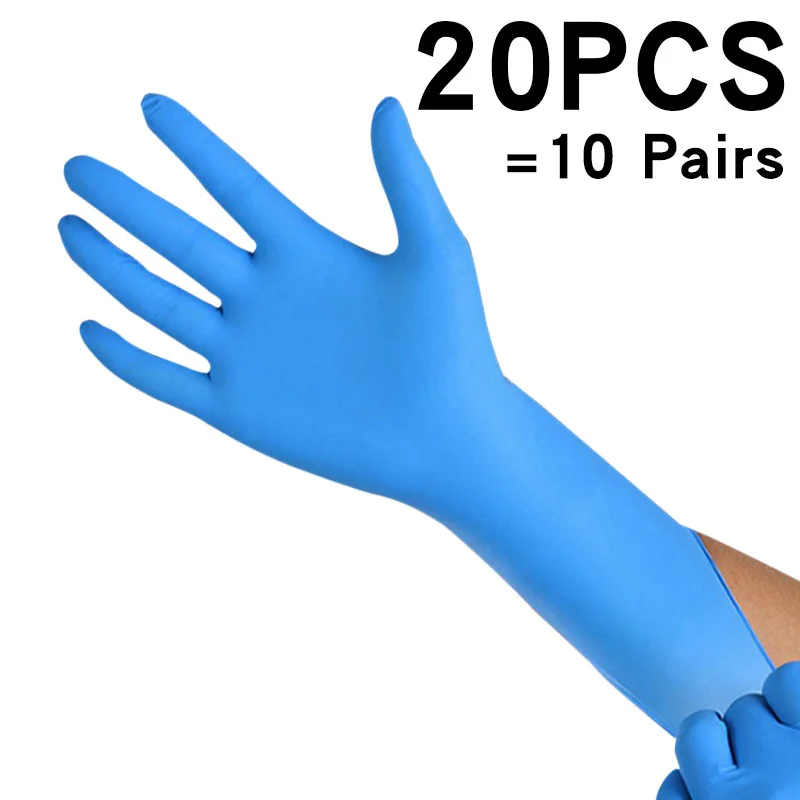 12 Inches Acid and Alkali Resistant Kitchen Household Scrubber DishwashingTools Disposable Rubber Cleaing Nitrile Gloves