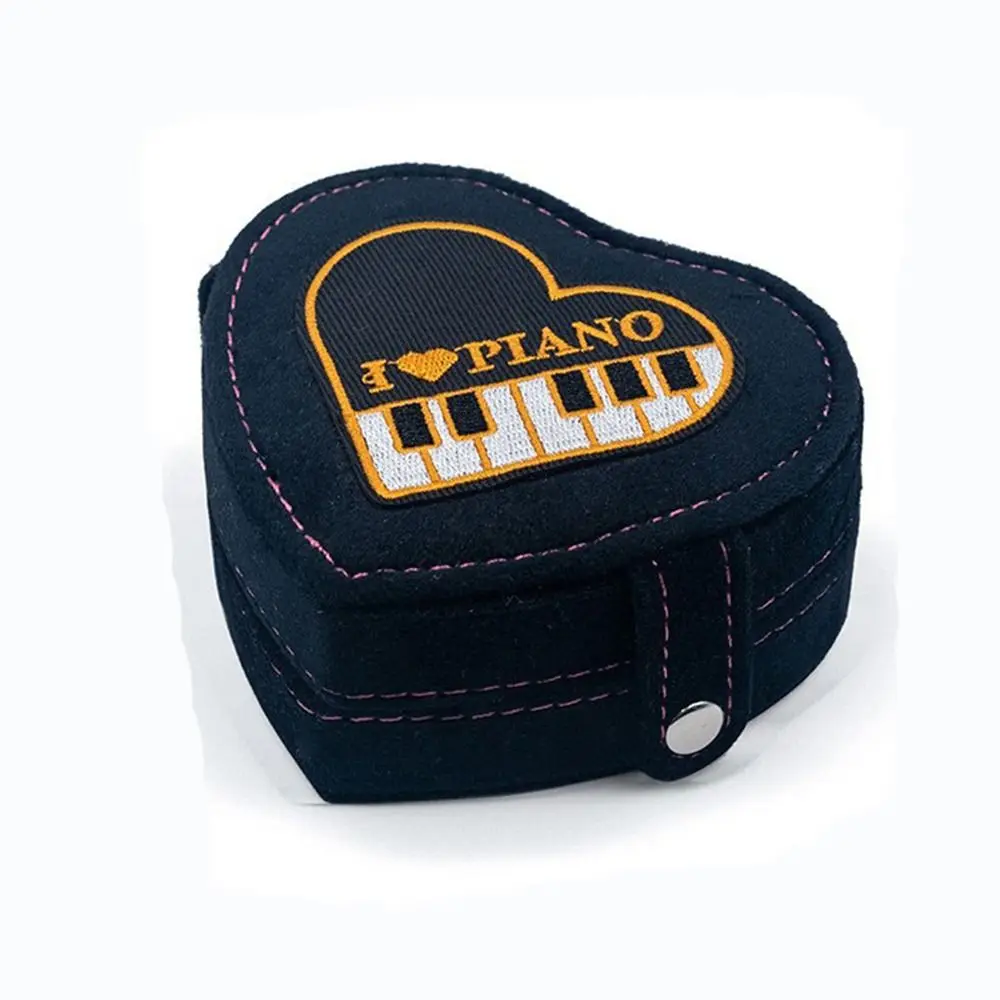 Портативная джинсовая сумка для упаковки ювелирных изделий, мини-пыленепроницаемая дорожная коробка для хранения колец, дисплей для ювелирных изделий, шкатулка для драгоценностей в форме сердца