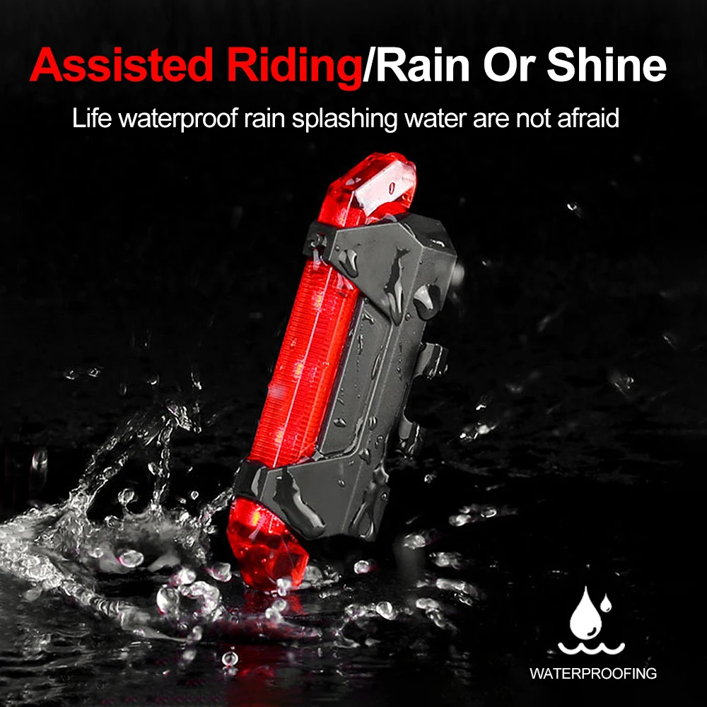 Bicycle Tail Light 4 Modes USB Rechargeable Mountain Cycle Rear Light Waterproof Bike Light Warning Lantern Bike Lamp