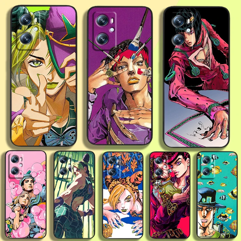 J-JoJo Bizarres A-Adventure For OPPO Find X6 X5 X3 A54S A5 A94 A16 A53S A57 A74 A72 A98 A78 A96 A9 5G Black Back Phone Case