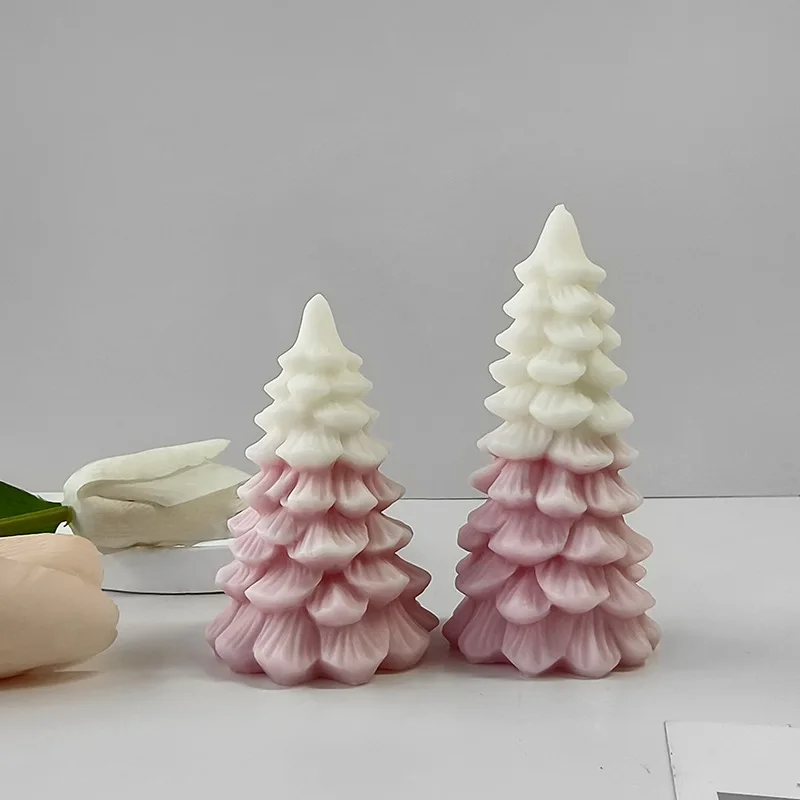 3D Christmas Tree Silicone Mold DIY Aroma Candle Plaster Ornament Molds Handmade Soap Candle Making Supplies